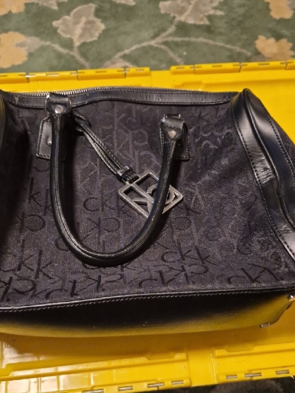 Calvin Klein Black Logo Barrel Satchel - Picture 11 of 11